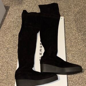 Brand New Women’s Size 7 Clergerie Black Thigh High Boots
